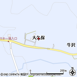 秋田県鹿角市花輪大久保周辺の地図