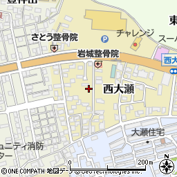 秋田県能代市西大瀬13周辺の地図