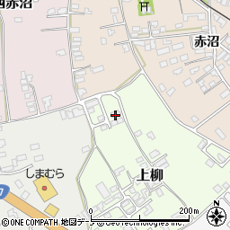 秋田県能代市上柳周辺の地図