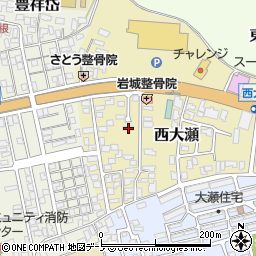 秋田県能代市西大瀬13-18周辺の地図