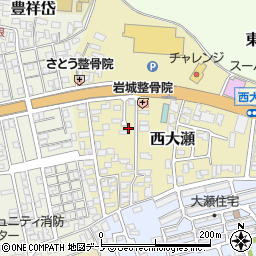 秋田県能代市西大瀬13-14周辺の地図