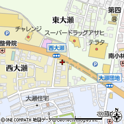 秋田県能代市西大瀬33-8周辺の地図