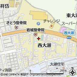 秋田県能代市西大瀬周辺の地図