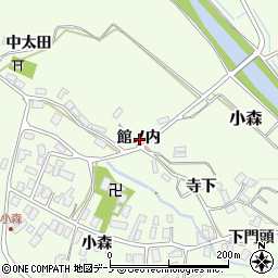 秋田県北秋田市小森館ノ内周辺の地図