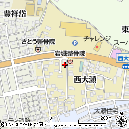 秋田県能代市西大瀬13-71周辺の地図