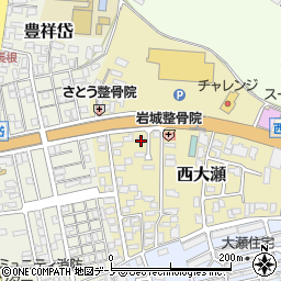 秋田県能代市西大瀬13-66周辺の地図