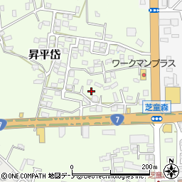 秋田県能代市昇平岱11-30周辺の地図