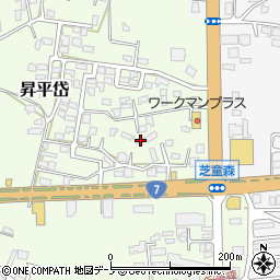 秋田県能代市昇平岱11-12周辺の地図