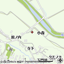 秋田県北秋田市小森周辺の地図