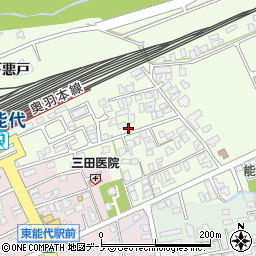 秋田県能代市鰄渕（下悪戸）周辺の地図
