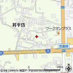 秋田県能代市昇平岱11-44周辺の地図