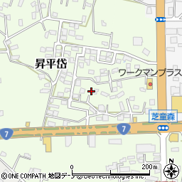 秋田県能代市昇平岱11-55周辺の地図