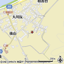 秋田県能代市二ツ井町仁鮒後山3周辺の地図