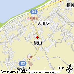 秋田県能代市二ツ井町仁鮒後山36周辺の地図