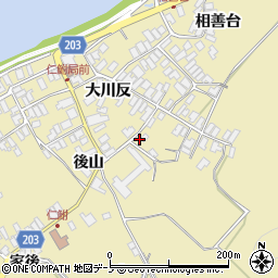 秋田県能代市二ツ井町仁鮒後山6周辺の地図