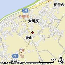 秋田県能代市二ツ井町仁鮒後山40周辺の地図