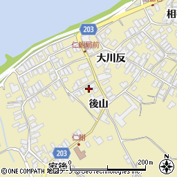 秋田県能代市二ツ井町仁鮒後山30周辺の地図