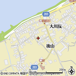 秋田県能代市二ツ井町仁鮒後山25周辺の地図