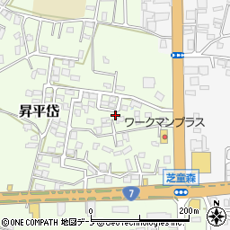 秋田県能代市昇平岱4-22周辺の地図