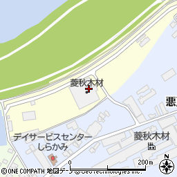 秋田県能代市中嶋周辺の地図