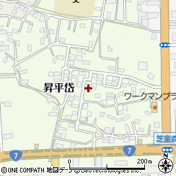 秋田県能代市昇平岱10-9周辺の地図