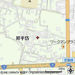 秋田県能代市昇平岱4-23周辺の地図