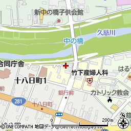 岩手県久慈市中の橋周辺の地図