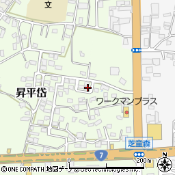 秋田県能代市昇平岱4-18周辺の地図