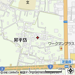 秋田県能代市昇平岱4-12周辺の地図