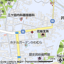 秋田県鹿角市花輪下花輪周辺の地図