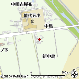 秋田県能代市鰄渕新中島周辺の地図