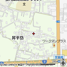 秋田県能代市昇平岱4-11周辺の地図