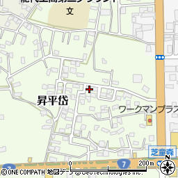 秋田県能代市昇平岱4-25周辺の地図