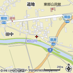 秋田県能代市扇田中田表周辺の地図