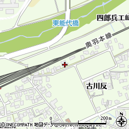 秋田県能代市鰄渕四郎兵エ崎75周辺の地図
