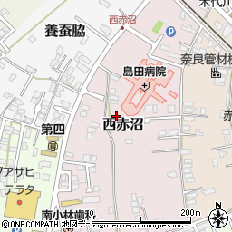 秋田県能代市西赤沼周辺の地図