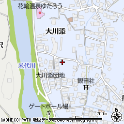 秋田県鹿角市花輪（大川添）周辺の地図