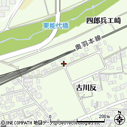 秋田県能代市鰄渕四郎兵エ崎72周辺の地図