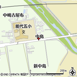 秋田県能代市鰄渕中島周辺の地図