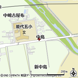 秋田県能代市鰄渕（中島）周辺の地図