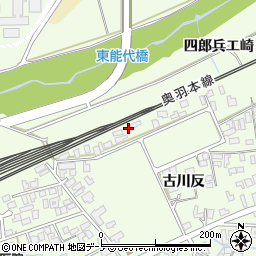 秋田県能代市鰄渕四郎兵エ崎73周辺の地図
