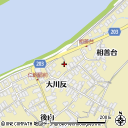 秋田県能代市二ツ井町仁鮒大川反63周辺の地図