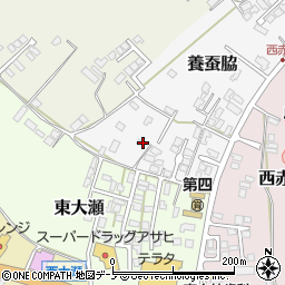 秋田県能代市養蚕脇16周辺の地図