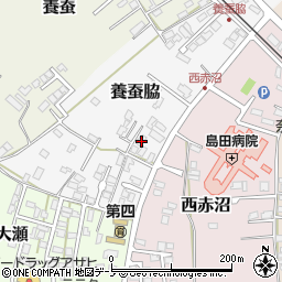 秋田県能代市養蚕脇36周辺の地図