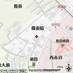 秋田県能代市養蚕脇周辺の地図