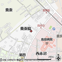 秋田県能代市養蚕脇21周辺の地図