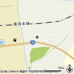秋田県能代市向田表周辺の地図