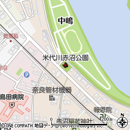 米代川赤沼公園周辺の地図