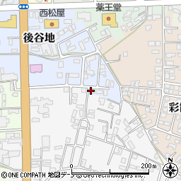 秋田県能代市能代町後谷地周辺の地図