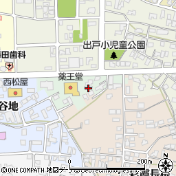 秋田県能代市出戸後周辺の地図